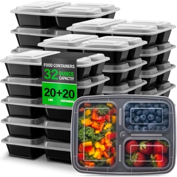 Ez Prepa Meal Prep Containers - 20 Pack Bento Box Set