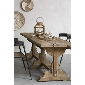 Round Decorative Wood Trays with Metal Handles Set