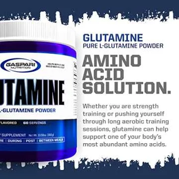Gaspari Nutrition, Glutamine, Pure L-Glutamine Powder, Perfect Pre Workout, Post Workout and Recovery, Micronized Glutamine Powder (60 Servings, Unflavored)