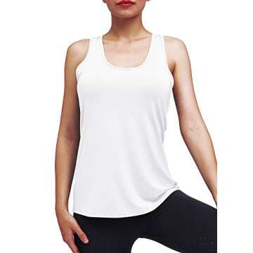 Mippo Workout Tops Muscle Tank Athletic Yoga Tops Tennis Shirts Gym Exercise Fitness Activewear Tops...