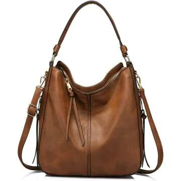 Stylish Large Designer Hobo Bags for Women - Faux Leather Bucket Purse