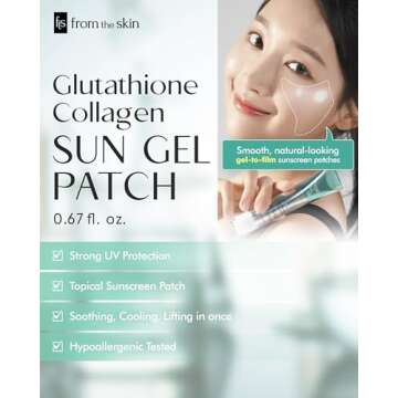 FROM THE SKIN Glutathione Collagen Sun Gel Patch – Transparent Gel to High Adhesion Invisible UV S...