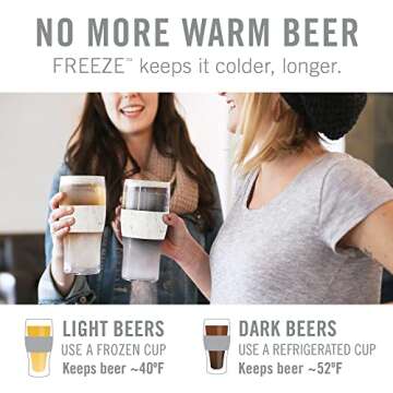 Host Freeze, Frozen Mugs, Freezable Pint Set, Beer Keep Your Drinks Cold, Double Walled Insulated Gl...