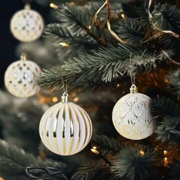 Mupera 9Pcs 3.15" Vintage Christmas Ball Ornaments, Unique Farmhouse Rustic Christmas Tree Decoratio...