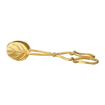 Elegant Embossed Leaf Shaped Tongs for Dining