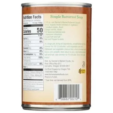 Farmer's Market Foods Organic Butternut Squash Puree, 15 oz