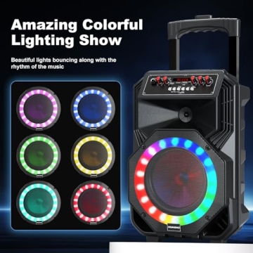 Portable Karaoke Machine with Wireless Mics & Disco Lights