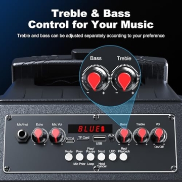 Portable Karaoke Machine with Wireless Mics & Disco Lights