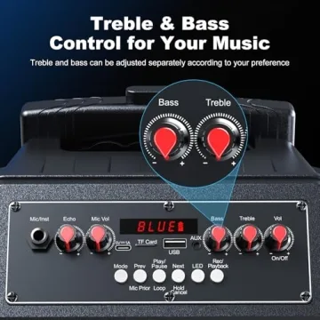 Portable Karaoke Machine with Wireless Mics & Disco Lights