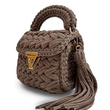 Handmade Crochet Evening Clutch for Women, Stylish Purse