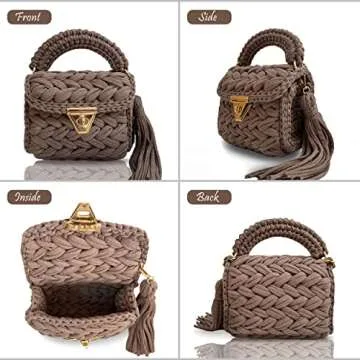 Handmade Crochet Evening Clutch for Women, Stylish Purse