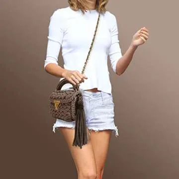 Handmade Crochet Evening Clutch for Women, Stylish Purse