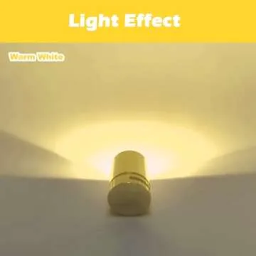 SUZEYAR 10 Pack Small Spotlight Battery Operated LED Lights, Warm White LED Wireless Miniature Spot Light for Artwork Painting,Jewelry Showcase Display,Closet,DIY Hand Craft (Warm White)