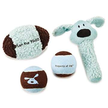 Dog Is Good 4-Piece Dog Toy Gift Box – Play The Field Plush Toys Great for Games of Fetch to Exercise Your Dog