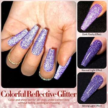 Born Pretty Reflective Glitter Gel Nail Polish Set of 6