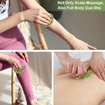 LEOSENSE Jade Scalp Massage Comb for Relaxation