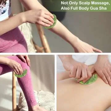 LEOSENSE Jade Scalp Massage Comb for Relaxation