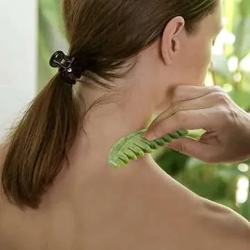 LEOSENSE Jade Scalp Massage Comb for Relaxation