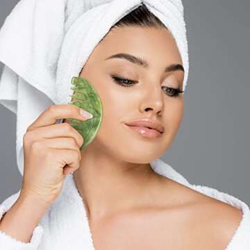 LEOSENSE Jade Scalp Massage Comb for Relaxation