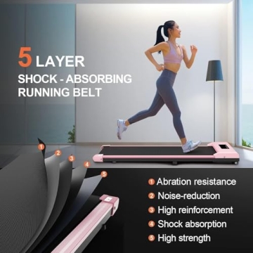 Portable Under Desk Treadmill, 6.2MPH Walking Pad