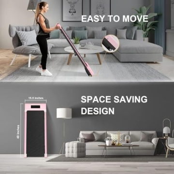 Portable Under Desk Treadmill, 6.2MPH Walking Pad