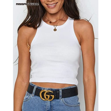 MISSACTIVER Women Stretchy Cotton Sleeveless Crop Tank Top