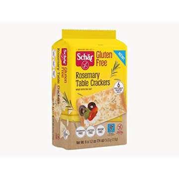 Schar Gluten Free Rosemary Table Crackers, 7.4 oz, Case of 5