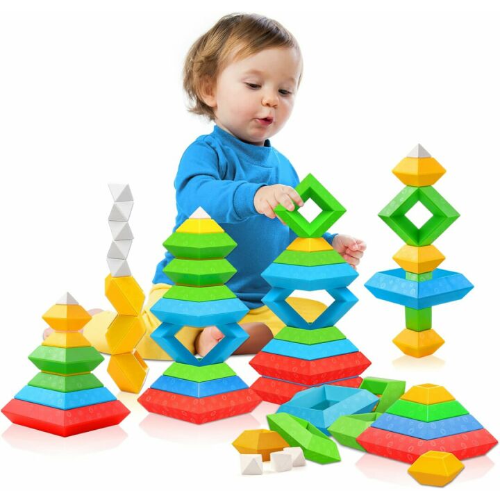 Learning Toys for Toddlers - 30Pcs Montessori Blocks