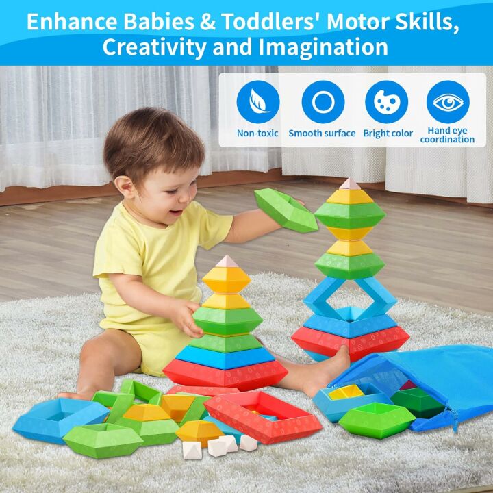 Learning Toys for Toddlers - 30Pcs Montessori Blocks