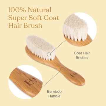 Natural Bamboo Baby Hair Brush & Comb Set - 3 Pieces