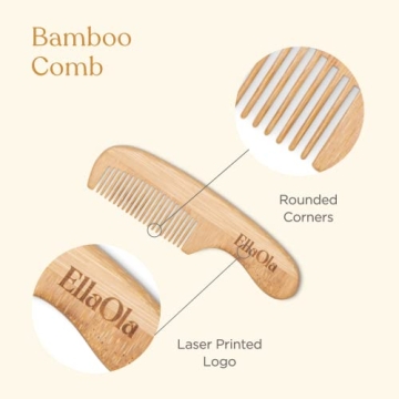 Natural Bamboo Baby Hair Brush & Comb Set - 3 Pieces
