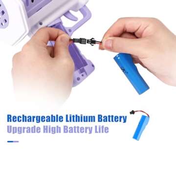 Bubble Gun Rocket 69 Holes Soap Blaster Machine, Bazooka Bubble Launcher Blower Toys for Kids Outdoor Indoor, Bubble Maker for Party Birthday Wedding(Purple)