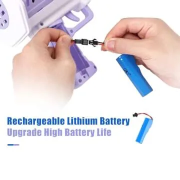 Bubble Gun Rocket 69 Holes Soap Blaster Machine, Bazooka Bubble Launcher Blower Toys for Kids Outdoor Indoor, Bubble Maker for Party Birthday Wedding(Purple)