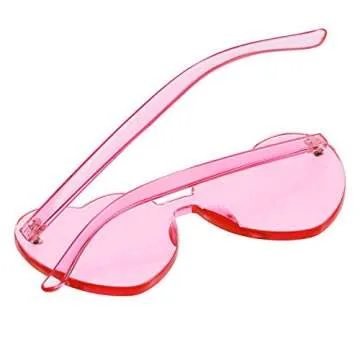 Maxdot Heart Shape Sunglasses Rimless Transparent Heart Glasses Colorful Party Favors