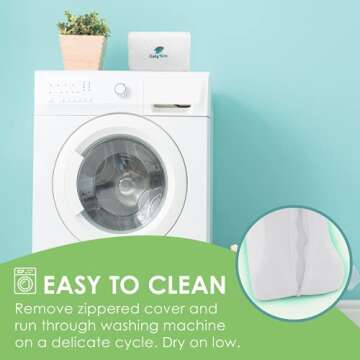 Cushy Form Knee Pillow for Side Sleepers - Standard Orthopedic Wedge Leg Pillow for Sleeping and Hip & Lower Back Pain - Contour Memory Foam Cushion for Pregnancy, Washable Cover & Travel Bag, White