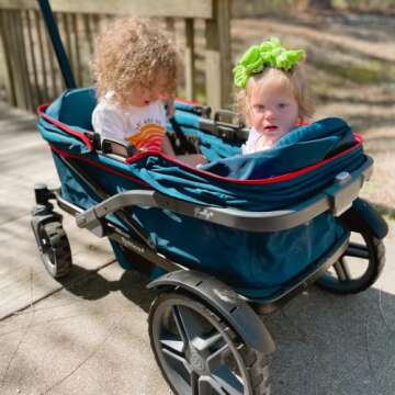Gladly Family AnthemZ All-Terrain Stroller Wagon for 2 Kids, Wild Berry