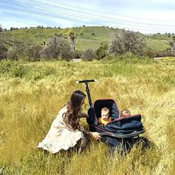 Gladly Family AnthemZ All-Terrain Stroller Wagon for 2 Kids, Wild Berry