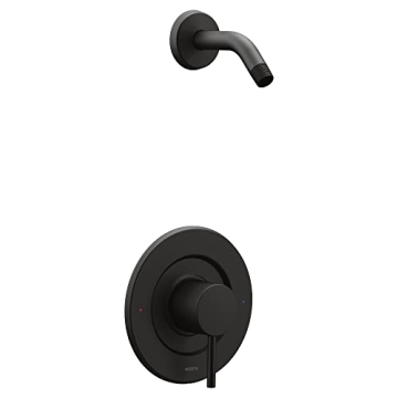 Moen Align Matte Black Posi-Temp Shower Trim Kit - Modern Design, Valve Required