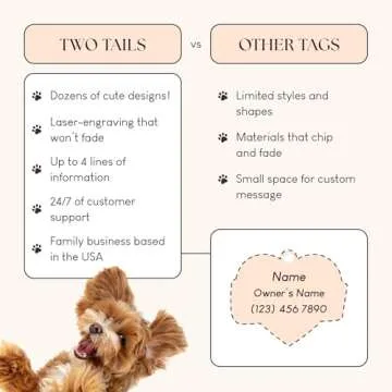 Two Tails Pet Company Personalized 'Mama's Boy' Pet ID Tag - Custom Engraved Dog Tags for Pets - Durable Brass, Silver Plating, Free Engraving for Dog's Name, Perfect for Dog Collars & Leashes