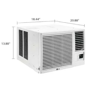 LG 7,500 BTU Window Air Conditioner with Supplemental Heat, Cools 320 Sq.Ft. (16' x 20' Room Size), Electronic Controls with Remote, 2 Cooling, Heating & Fan Speeds, Slide In-Out Chassis, 115V