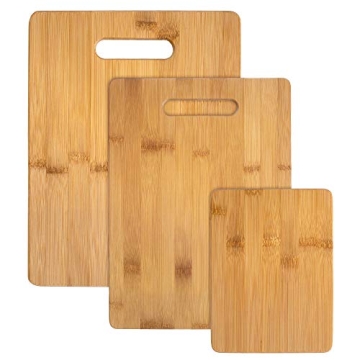 Premium 3-Piece Bamboo Cutting Board Set - Versatile Kitchen Sizes