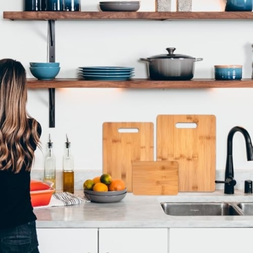 3-Piece Bamboo Cutting Board Set for Kitchen Use