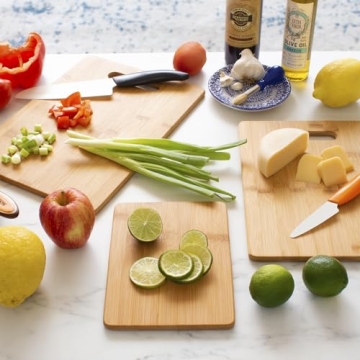 3-Piece Bamboo Cutting Board Set for Kitchen Use