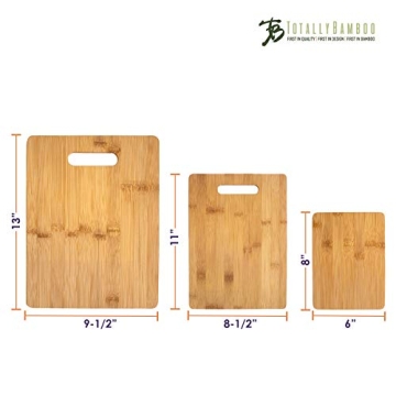 3-Piece Bamboo Cutting Board Set for Kitchen Use