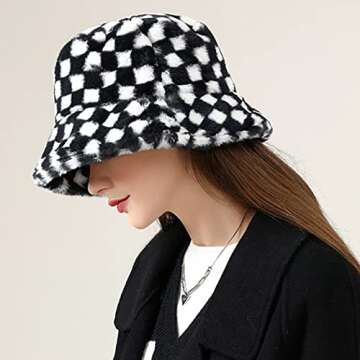 Campsis Winter Faux Bucket Hat for Women and Girls