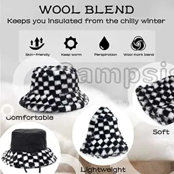 Campsis Winter Faux Bucket Hat for Women and Girls