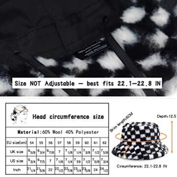 Campsis Winter Faux Bucket Hat for Women and Girls