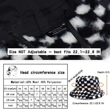 Campsis Winter Faux Bucket Hat for Women and Girls