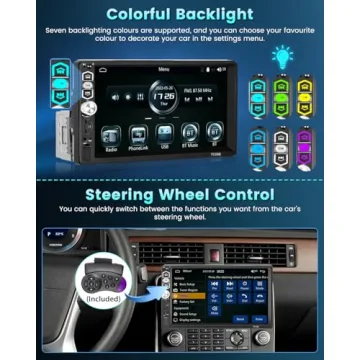 Hikity Single Din Car Stereo with Bluetooth and 7-Inch Touchscreen