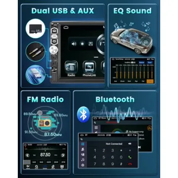 Hikity Single Din Car Stereo with Bluetooth and 7-Inch Touchscreen